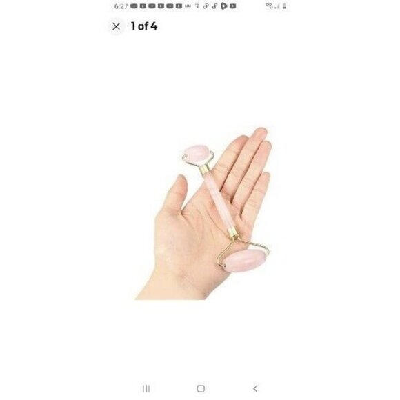 Rose Quartz Facial Roller. NIB. Stimulates, Increases Firmness, Other Benefits - Picture 3 of 4